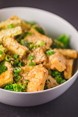 Vegan Fried Tofu Rice Bowl