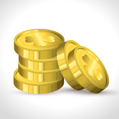 saint patrick day coins vector illustration design