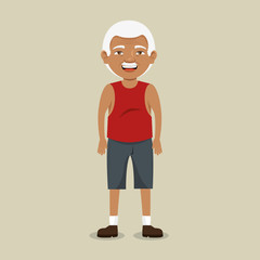 grandfather with sport clothing vector illustration design