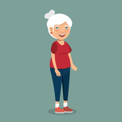 grandmother with sport clothes vector illustration design