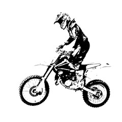 Fototapeta na wymiar Rider participates motocross championship. Vector illustration