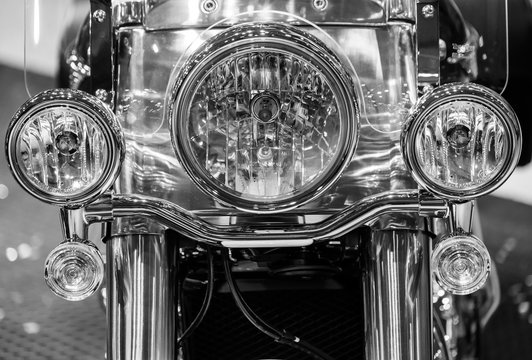 Motorcycle lamp macro close up details