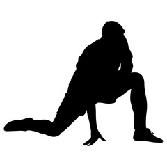 Black silhouettes man on white background. Vector illustration