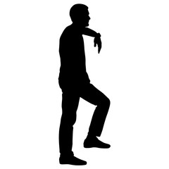 Black silhouettes man on white background. Vector illustration