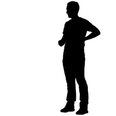 Black silhouettes man on white background. Vector illustration
