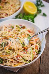 Vegan Pasta with Julienned Vegetables