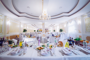 table set for wedding or another catered event dinner