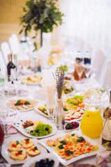 Fototapeta premium table set for wedding or another catered event dinner