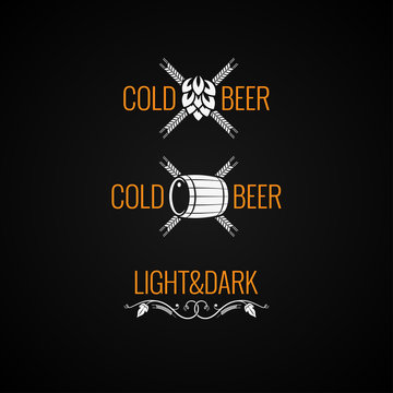 Beer Vintage Logo Set Background