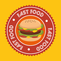 hamburger fast food emblem vector illustration design