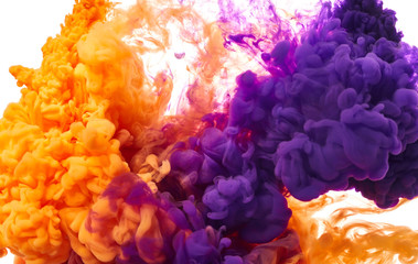 Splash of orange and purple paint