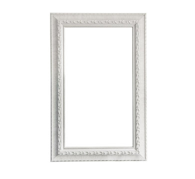 Vintage white frame with blank space, with clipping path.