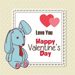 happy valentines day card vector illustration design