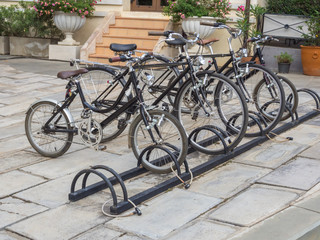 The bicycle parking in public