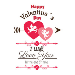 happy valentines day card vector illustration design