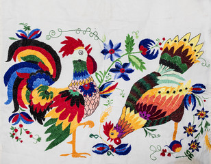 Fototapeta premium Ukrainian folk embroidery, handmade