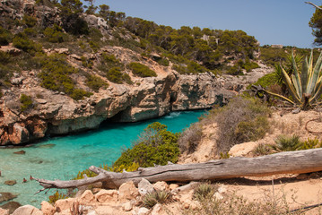 Panoramic view of Calo des Moro beach 