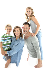 Portrait of a happy Caucasian family with two children