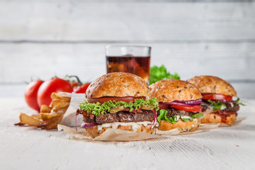 Tasty home made burgers