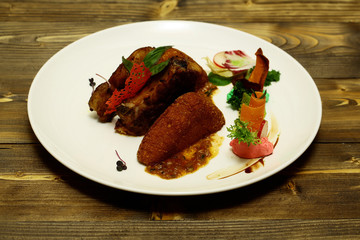 Fried meat and breaded cutlet