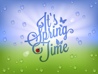 Spring Time Vintage Lettering Background.