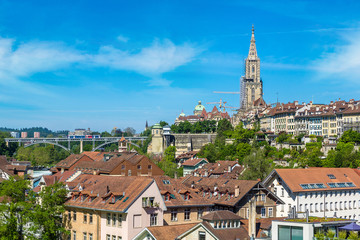 Obraz premium Bern and Berner Munster cathedral