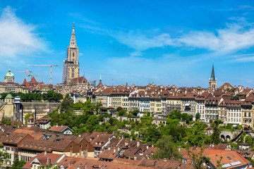 Obraz premium Bern and Berner Munster cathedral