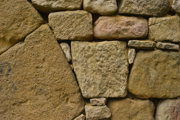Mur médiéval de pierres empilées