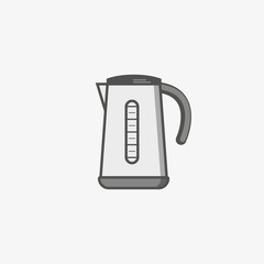 A simple flat icon for electric kettle to boil water for tea or coffee of something else
