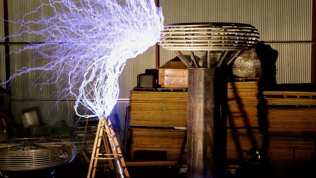 Tesla Coil Attacks Ladder and Starts Fire