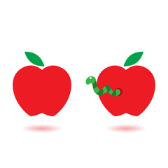 good Apple and an Apple with a worm