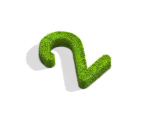 Grass number 2 from isometric angle with shadow on ground.