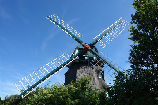 Windmühle Charlotte im Naturschutzgebiet Geltinger Birk in Norddeutschland