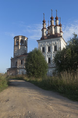 Destroyed the temple of Resurrection of Christ in village Varnitsy, Totemsky district, Vologda region, Russia