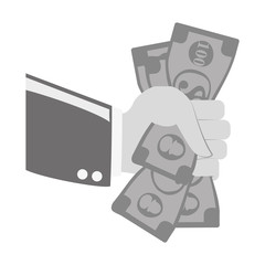 cash payment economy icon image vector illustration design 