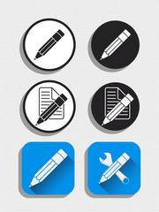 Set of Pencil icon. Vector illustration.