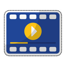 Fototapeta premium filmstrip movie or video related icon image sticker vector illustration design 
