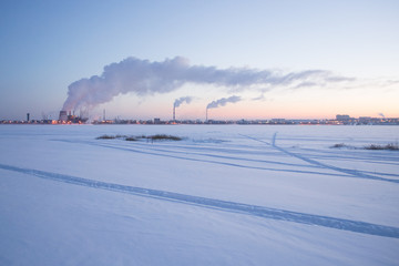 Izhevsk pond in winter