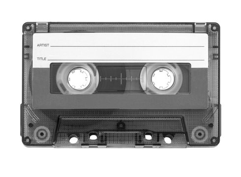 close up of vintage audio tape