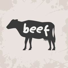 cow silhouette with text