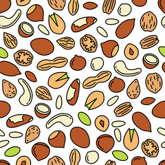 vector seamless pattern with nuts