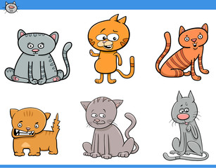 cat cartoon characters set