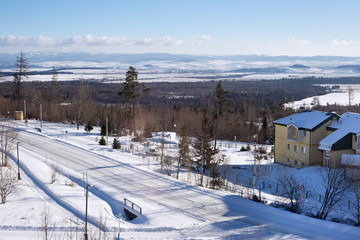 Center of the Horny Smokovec. Is a popular ski village in the Slovakia. Located in the mountains of the High Tatras at an altitude of 950 meters above sea level.