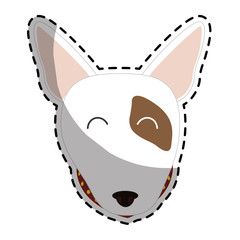 bull terrier dog breed icon image sticker vector illustration design 