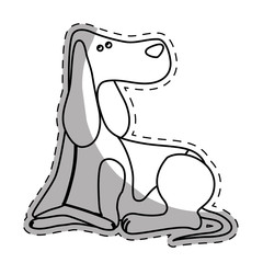 pedigree dog breed icon image sticker  vector illustration design 