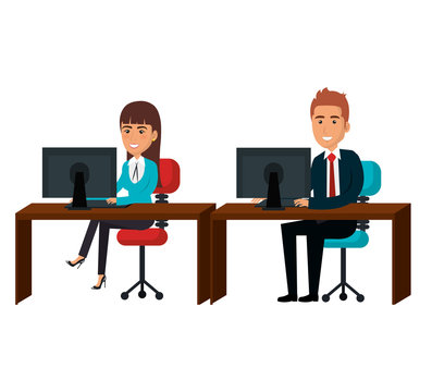 bussiness people working icon vector illustration design