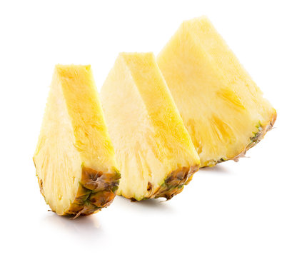 pineapple slices isolated on the white background