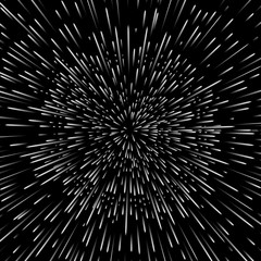 Vector abstract background with Open Space Star Warp or Hyperspace Travel. Big bang illustration.