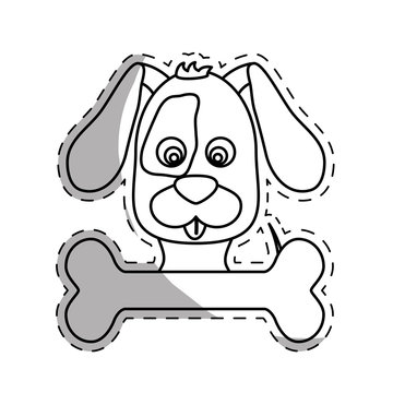 pedigree dog breed icon image sticker  vector illustration design 