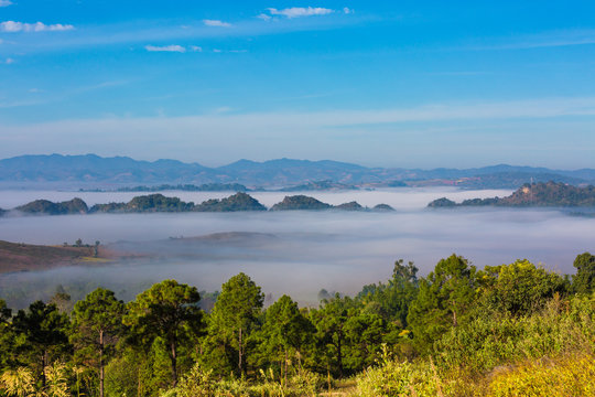 landscape panorama Kalaw Shan state Myanmar